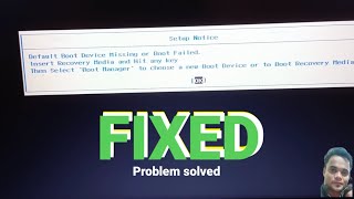 Fix default boot device missing or boot failed in Laptop LenovoShyam Dell [upl. by Odlawso]