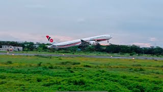 Biman Bangladesh Airlines B777300ER rocketing out of Shah Amanat International Airport Chittagong [upl. by Stimson]