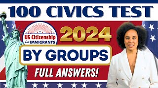 2024 US Citizenship Official USCIS 100 Civics Questions 2008 version BY GROUP [upl. by Monda]