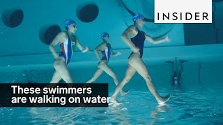 These swimmers are walking on water [upl. by Hakkeber]