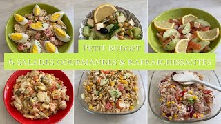 6 salades composées gourmandes amp rafraîchissantes  Recettes économiques [upl. by Cynde]