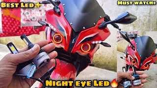 Night eye Led on my rs200Upgrade your bike lightsBest Led🔥Techno shubham [upl. by Meihar589]