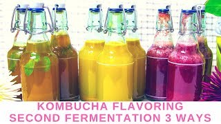 Kombucha flavoring in second fermentation  3 flavors [upl. by Nisior]