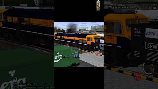 Train Stop at Level crossing 🚸  Indian Railway  MSTS  Train Simulator shorts gaming train [upl. by Arimahs916]