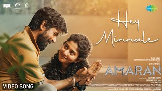 Hey Minnale  Video Song  Amaran  Sivakarthikeyan Sai Pallavi  GV Prakash  Rajkumar Periasamy [upl. by Murielle]