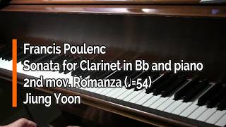 Piano Part  Poulenc Sonata for Clarinet in Bb and Piano II Romanza ♩54 [upl. by Arze322]