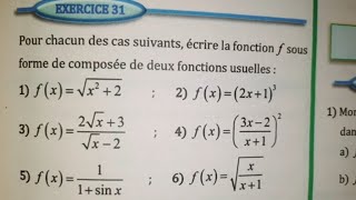 Composée de deux fonctions numériques exercice 31 page 81 ALMOUFID [upl. by Florin]