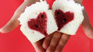 How to Bake a Heart Inside a Cupcake [upl. by Lillie]