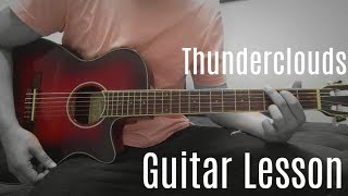 Thunderclouds  LSD  Guitar Lesson  How To Play Chords  BassLine [upl. by Rednijar]