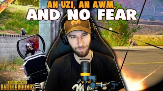 A FullyKitted Uzi An AWM with 40 Bullets and No Fear ft HollywoodBob  chocoTaco PUBG Duos [upl. by Wyne]