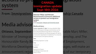 Minister Miller to announce aditional actions to protect immigration marcmiller canadaimmigration [upl. by Eux751]