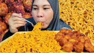 Makan Ramen Rabokki Spicy Noodles With Sambal Bebola Daging Ala Korean Spicy Mukbang Asmr [upl. by Neimad393]