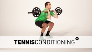 Front Squat to Press  Tennis Conditioning [upl. by Nosydam648]