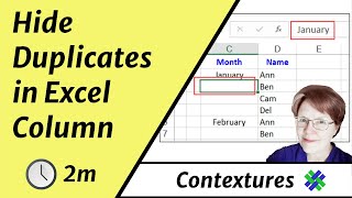 Hide Duplicate Entries in Excel Column  Cleaner Look [upl. by Essinger731]