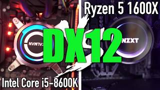 Intel i5 8600K Vs AMD 1600X GTX 1080Vega 64 DX12 Battle [upl. by Darnell]