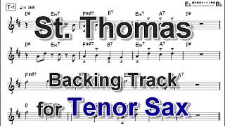 St Thomas  Backing Track with Sheet Music for Tenor Sax [upl. by Gottuard]