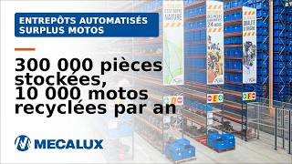 Surplus Motos optimise la logistique avec Mecalux  300 000 pièces détachées grâce à un miniload [upl. by Keyte508]