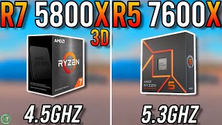 Ryzen 7 5800X3D vs Ryzen 5 7600X  Any Difference [upl. by Gmur]