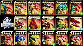 ALL MAX LEVEL 40 LIMITED EDITION LAND DINOS ERYOPS JURASSIC WORLD [upl. by Ojillek]