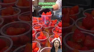 Strawberry matcha shorts dubbing mukbang fruits [upl. by Nicodemus]