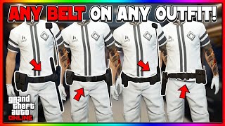 NEW WORKAROUND How To Get ANY BELT On Any Outfit Glitch In GTA 5 Online 169 NO TRANSFER GLITCH [upl. by Annelise]