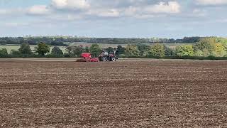 Case IH Optum 300 with Vaderstad Rapid winter drilling 2024 [upl. by Slin]