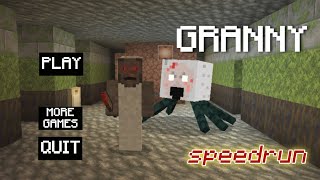 Granny 18  Sewer escape minecraft speedrun [upl. by Rutledge432]