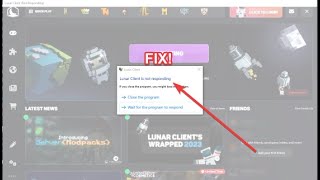 OUTDATED How To Fix Lunar Client Qt Crashing Or Not Responding [upl. by Llerdna827]