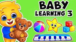 Baby Learning Videos 3 Learn To Talk Learn First Words Toddler Kids Songs Colors amp Dance [upl. by Namrej]