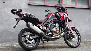 HONDA CRF1100L AFRICA TWIN  HOMOLOGATED SLIPON SparkExhaust [upl. by Pickford]