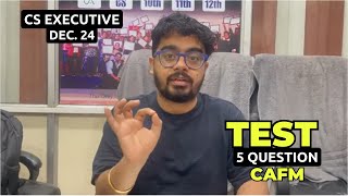 CS Executive  CAFM  Test  By Abhishek Sir [upl. by Jaymee]