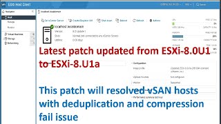 How to update latest patch on ESXi 80   Latest patch update from ESXi 80U1 to ESXi 80U1a [upl. by Ontina705]