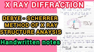 Debye  Scherrer method of X Ray Structure analysis of crystalsMsc 1 Sem [upl. by Skvorak]