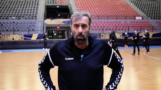 Veselin Vujovic before game vs PPD Zagreb in EHF CL [upl. by Sonnnie53]