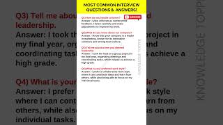 4 Most Common Job Interview Questions and Answers [upl. by Ade]