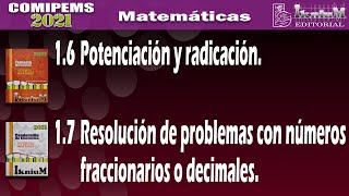 Potenciación radicación y resolución de problemas con números fraccionarios o decimales [upl. by Relyuhcs180]