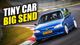 Tiny Car BIG SEND Peugeot 106 Rallye on the Nürburgring [upl. by Morley]