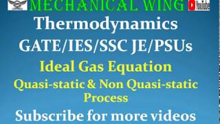 Thermodynamics Lecture 2 Quasistatic amp Non quasistatic Process Ideal gas equation [upl. by Pearlstein]