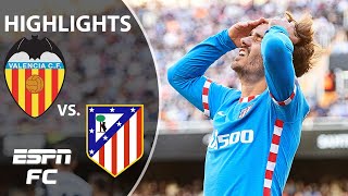 Atletico Madrid stunned by TWO injurytime goals vs Valencia  LaLiga Highlights  ESPN FC [upl. by Ykcir]