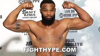 TYRON WOODLEY OFFICIAL WEIGHIN FOR JAKE PAUL REMATCH SWOLE AT 1896 LBS [upl. by Shel]