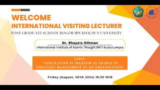 International Visiting Lecturer Post Graduate UIKA BogorDr Shaya Otman [upl. by Nosnorb737]