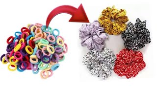 DIY scrunchies hair band  Easy way🎀 [upl. by Scandura]