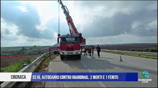 28 OTTOBRE 2024  CRONACA  SS16 AUTOCARRO CONTRO GUARDRAIL 2 MORTI E 1 FERITO [upl. by Selfridge]