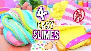 4 Easy DIY Slime Ideas How To Make VIRAL SLIMES [upl. by Wymore567]