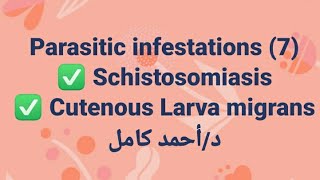 7 Schistosomiasis 🔸 Cutaneous Larva migrans 👉 parasitic infestations by Dr Ahmed Kamel [upl. by Buyse367]