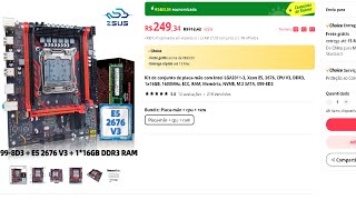 CORRE KIT XEON  PLACA MÃE X99 Xeon E5 2676 v3 e 16 GB DE RAM POR 24934 REAIS NO ALIEXPRESS [upl. by Shore]