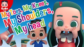 My Toes My Knees My Shoulders My Head w Lanie and Ollie  Nursery Rhymes w lyrics Kubo House [upl. by Otter]