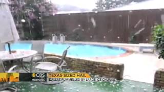 Baseballsized hail pummels Dallas Fort Worth [upl. by Rehc912]