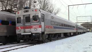 20180309 March 9 2018 SEPTA push pull AEM7 Woodbourne Station CSX Q409 Woodbourne CSX Trenton Line [upl. by Emerick]