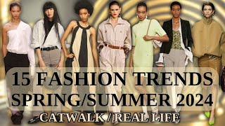 15 fashion TRENDS SpringSummer 2024 catwalk and real life [upl. by Ardekan]